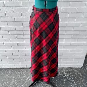 Vintage 80s Dress Barn red plaid maxi skirt